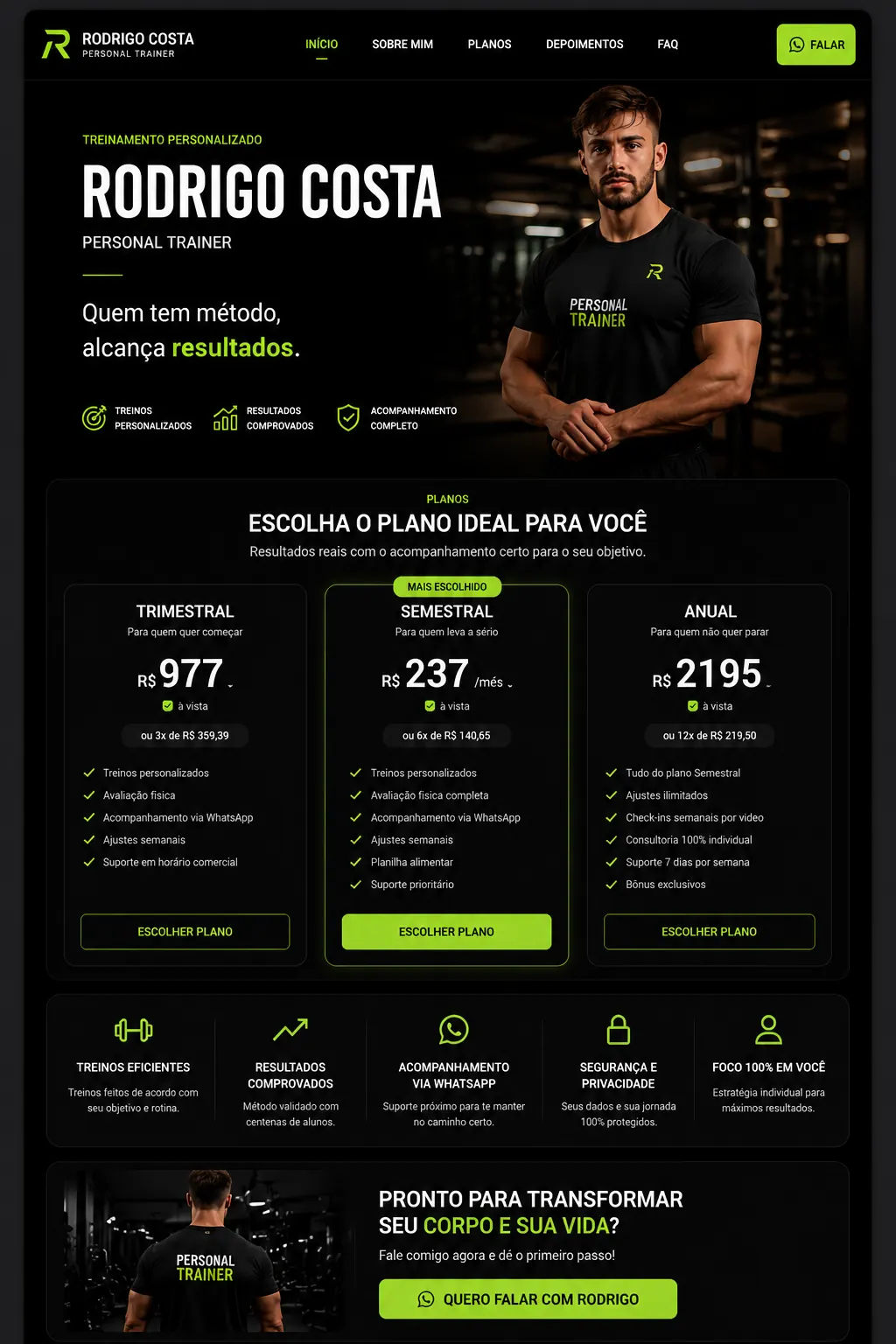 Depois - site premium
